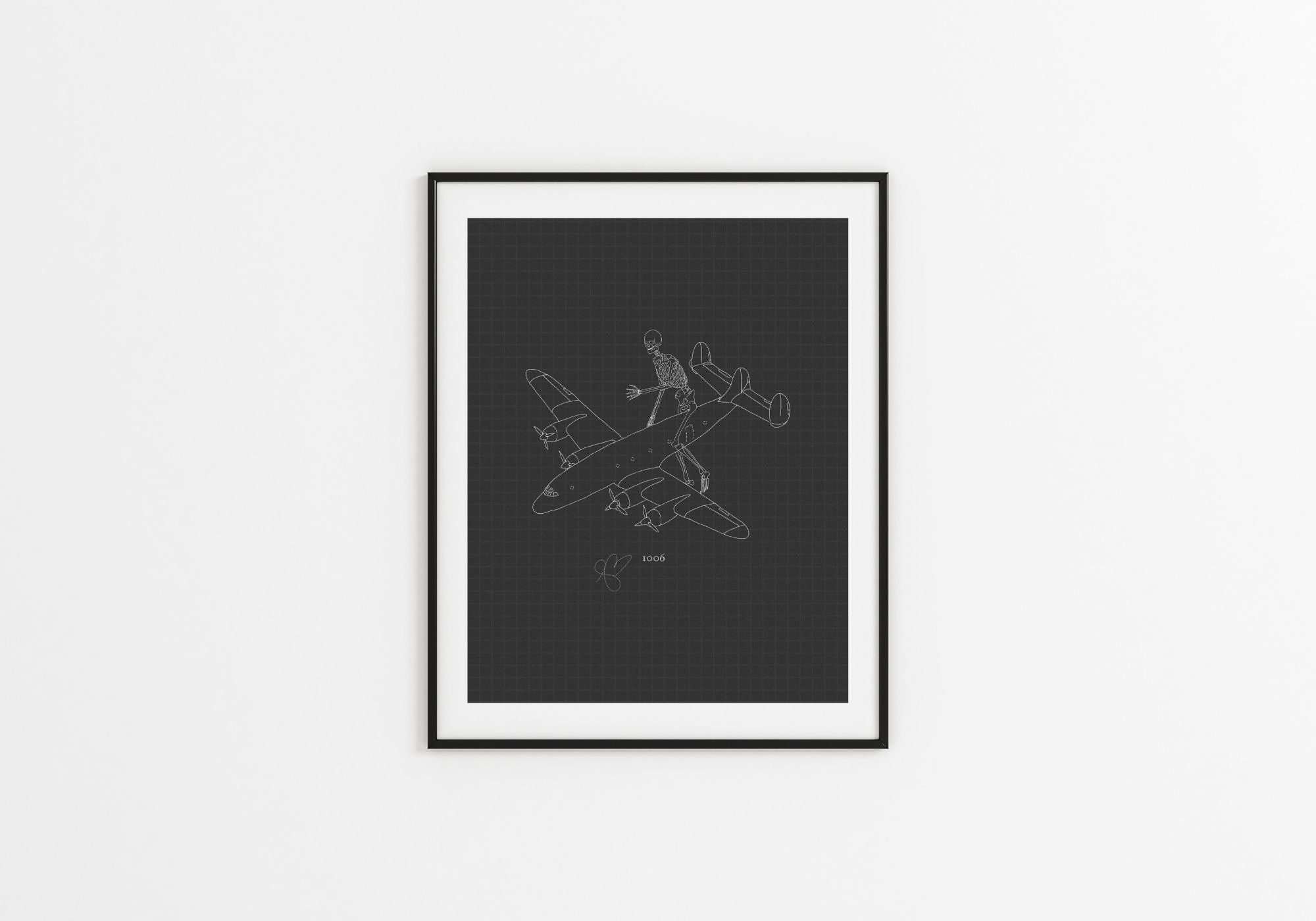 #1006 Skeletons on a Plane Fine Art Print